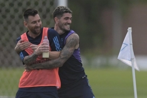 Messi y Rodrigo De Paul Argentina Entrenamiento