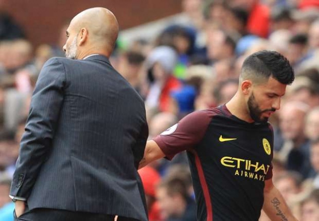 Pepe Guardiola y Aguero